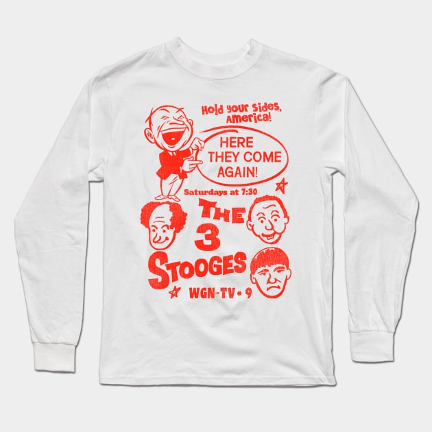 The 3 Stooges Long Sleeve T-Shirt by darklordpug